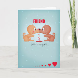 Vriend Valentijnsdag Kussen Honden En Harten Feestdagen Kaart