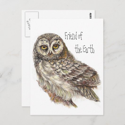 Vriend van de Aarde, Dag van de Uil, Vogel Briefkaart (Voorkant / Achterkant)