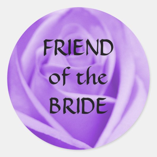 VRIEND van de BRIDE- (grote) lavendel roos sticker (Voorkant)