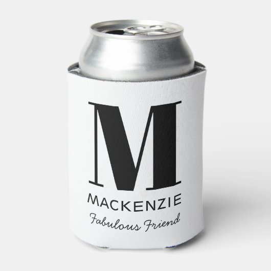 Vriend van de bruid Monogram Naam Blikjeskoeler (Blikje Voorkant)