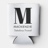 Vriend van de bruid Monogram Naam Blikjeskoeler (Voorkant)
