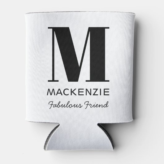 Vriend van de bruid Monogram Naam Blikjeskoeler (Voorkant)