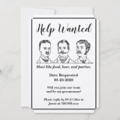 Vriend van de bruidegom hulp gevraagd advertentie kaart (Voorkant)