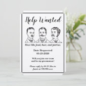 Vriend van de bruidegom hulp gevraagd advertentie kaart (Staand voorkant)