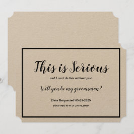 Vriend Van De Bruidegom Verzoek Dit Is Ernstig Kaart