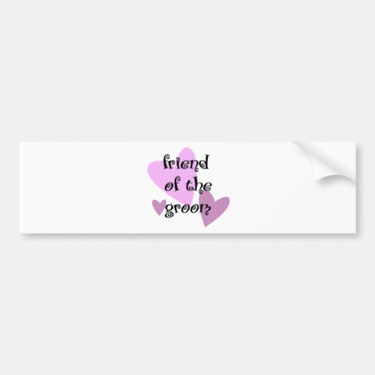 Vriend van de Groom Bumpersticker (Voorkant)