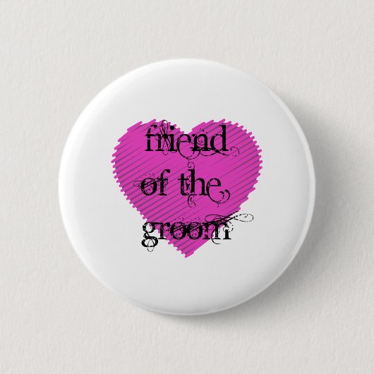 Vriend van de Groom Ronde Button 5,7 Cm (Voorkant)