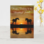 Vriend van de verjaardag met paarden en water kaart (Gele Bloem)