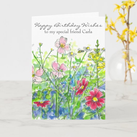 Vriend van de Verjaardag van de Bloem van de Kaart (Gele Bloem)