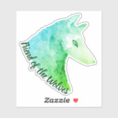 Vriend van de Wolven Groene Waterverf Wolf Sticker (Vel)
