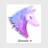 Vriend van de Wolven Paarse Waterverf Wolf Sticker (Vel)