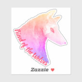 Vriend van de Wolven Roze Waterverf Wolf Sticker (Vel)