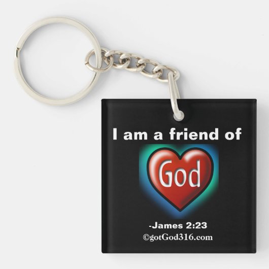 Vriend van God Hart gotGod316.com Sleutelhanger (Voorkant)