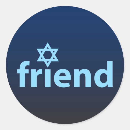 Vriend van Israël Ronde Sticker (Voorkant)