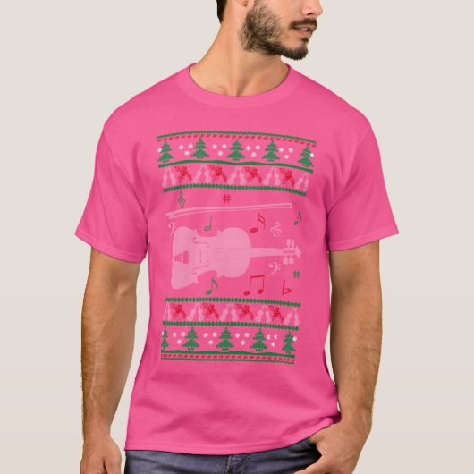 Vriend van Kerstmis met viool T-shirt (Voorkant)