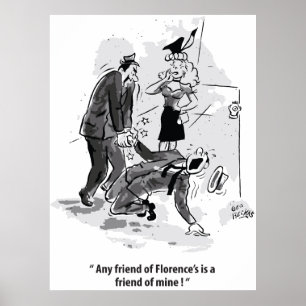 Vriend van mij, liefdesdriehoek, grappige vintage poster