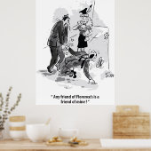 Vriend van mij, liefdesdriehoek, grappige vintage poster (Keuken)