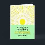 Vriend Verjaardag Bright Sunshine Kaart<br><div class="desc">Verjaardagskaart voor een vriend. Een wens voor een verjaardag vol zonneschijn. Een heldere en vrolijke kaart met een gloeiende zon die heldere zonnestralen naar beneden stuurt.</div>