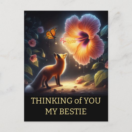 Vriend verjaardag Donker Woud Vos Flora Briefkaart (Voorkant)