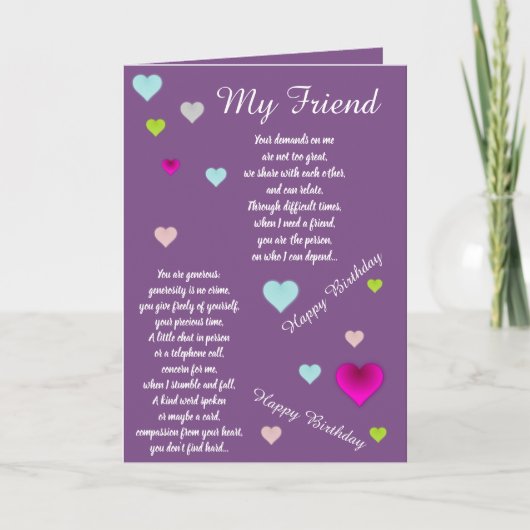 VRIEND VERJAARDAG KAART (Voorkant)