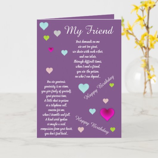 VRIEND VERJAARDAG KAART (Gele Bloem)