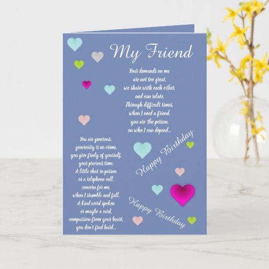 VRIEND VERJAARDAG KAART (Gele Bloem)