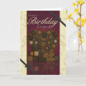 Vriend Verjaardag Kaart - Chocolade (Gele Bloem)