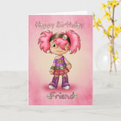 Vriend - Verjaardag Kaart - Little Rock Chick (Gele Bloem)