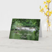 Vriend verjaardagskaart waarop een rivier staat af kaart (Gele Bloem)