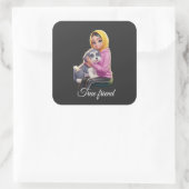 Vriend  vierkante sticker (Tas)