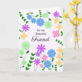 Vriend-vogelkaartje Kaart (Gele Bloem)