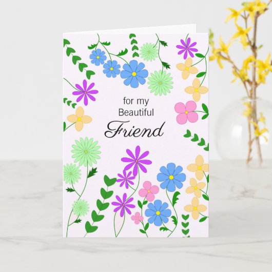 Vriend-vogelkaartje Kaart (Gele Bloem)