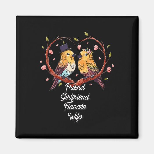 Vriend Vriendin verloofde vrouw verloofde bruiloft Magneet (Voorkant)