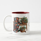 Vriend Vrolijk Kerstdeken Bench Gezellig Tweekleurige Koffiemok (Links)