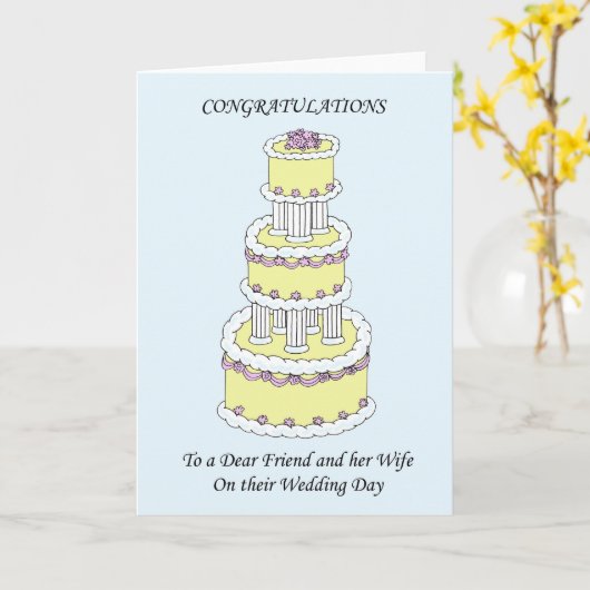 Vriend & Vrouw trouwdag Gefeliciteerd Kaart (Gele Bloem)