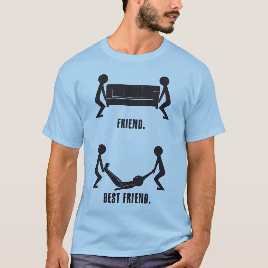 Vriend vs Beste Vriend T-shirt (Voorkant)