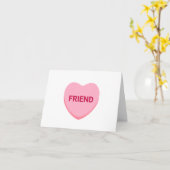 Vriend wit roze gesprekshart Valentijns Kaart (Gele Bloem)