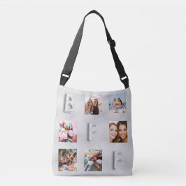 Vriend zilveren foto collage crossbody tas