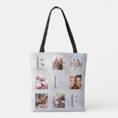 Vriend zilveren foto collage tote bag (Achterkant)