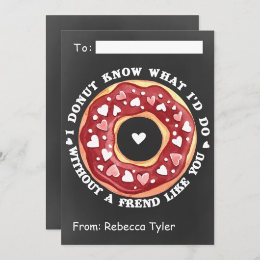 Vriend zoals jij Donut Classroom Valentijnsdag Feestdagenkaart (Voorkant / Achterkant)