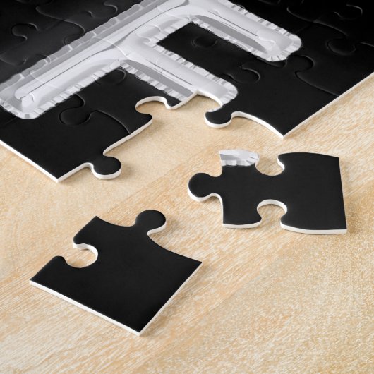 Vriend zwart zilver fotocollage BFF Legpuzzel (Zijkant)