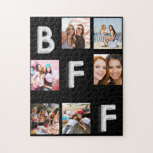 Vriend zwart zilver fotocollage BFF Legpuzzel