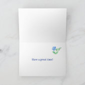 Vriendag met Periwinkle Flowers Card Feestdagen Kaart (Binnen)
