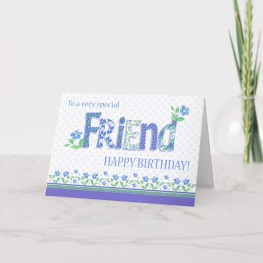 Vriendag met Periwinkle Flowers Card Feestdagen Kaart (Voorkant)