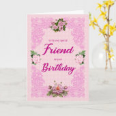 Vriendag met roze rozen Kaart (Gele Bloem)