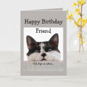 Vriendag, ouderdom over de heuvel, Humor Kaart (Gele Bloem)