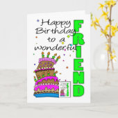 Vriendagskaart, Crazy Cake Birthday Ca Kaart (Gele Bloem)