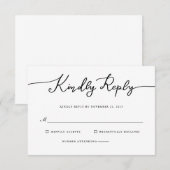 Vriendelijk antwoord RSVP handgeschreven script (Voorkant / Achterkant)