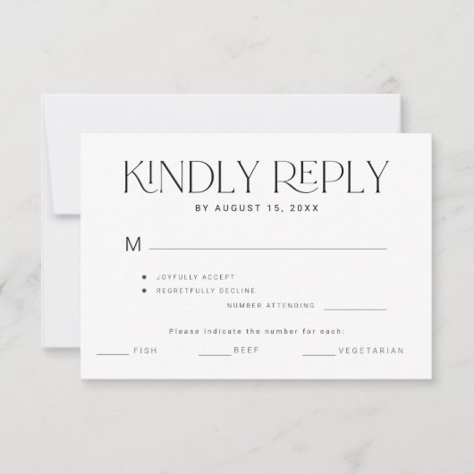 vriendelijk antwoord typografie maaltijd keuze bru (Voorkant)