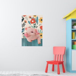 Vriendelijk Baby varken   Schattig baby dier Poster